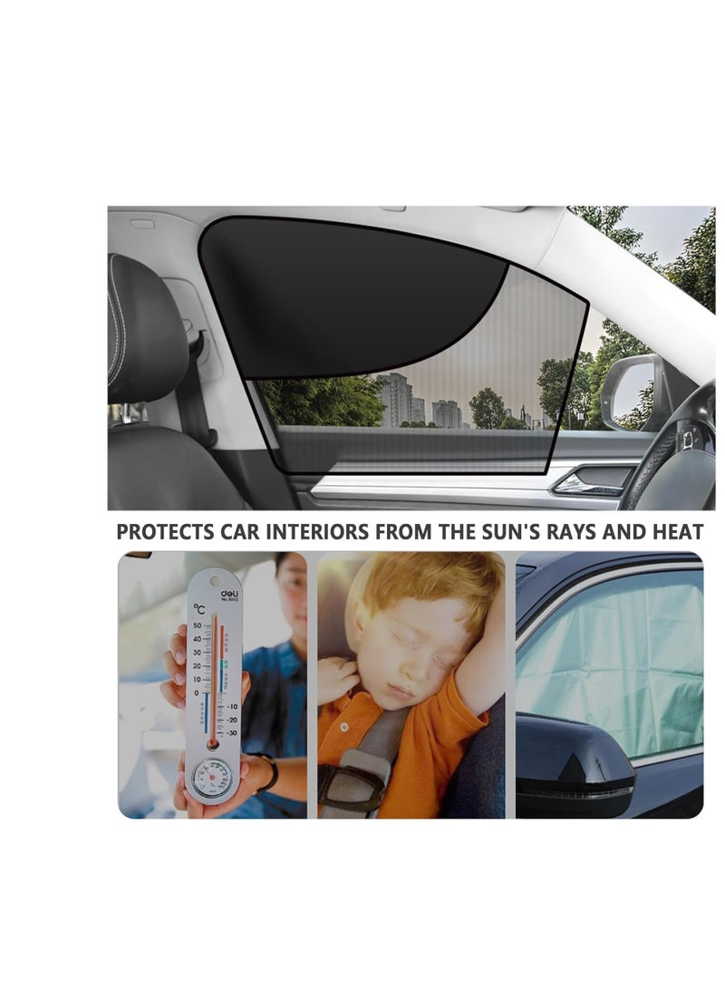 SYOSI Car Window Shades with Magnets, Double Insulated Layer Car Window Covers, for Privacy and Car Interiors, Car Camping Essentials Car Sun Shade for Most Car, Truck, SUV (Front Window/2PCS) - Image 3