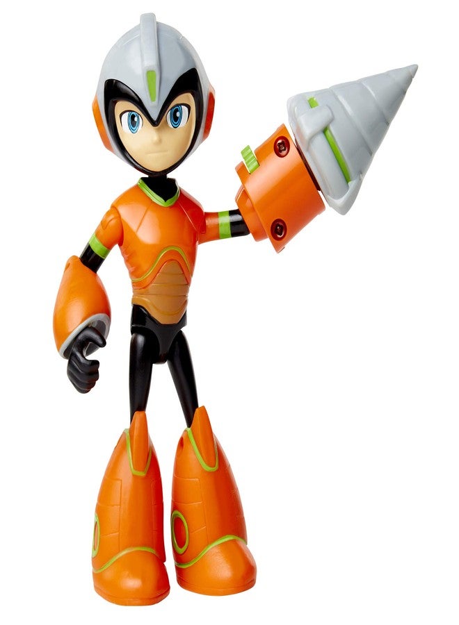 Megaman Fully Charged – Deluxe Drill Man Schematics Articulated Action Figure with Spinning Drill and Break-Apart Boulder Accessory! Based on the new show! - Image 1