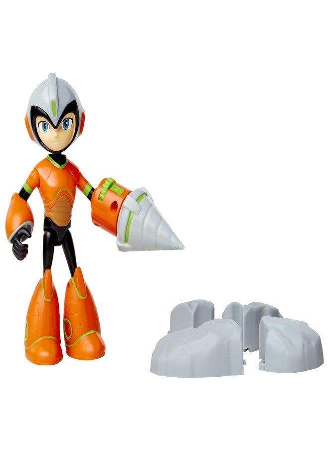Megaman Fully Charged – Deluxe Drill Man Schematics Articulated Action Figure with Spinning Drill and Break-Apart Boulder Accessory! Based on the new show! - Image 4