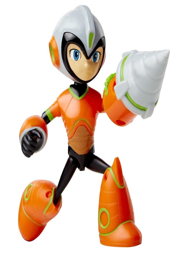 Megaman Fully Charged – Deluxe Drill Man Schematics Articulated Action Figure with Spinning Drill and Break-Apart Boulder Accessory! Based on the new show! - Image 2