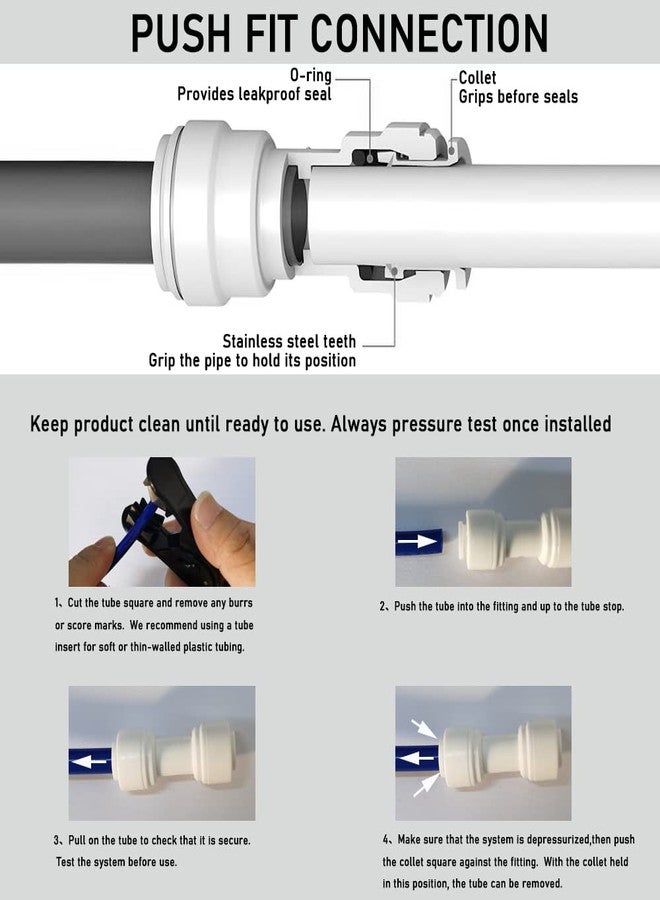 MALIDA Quick Connector Male Adapter Elbow and Straight Combination, 1/2 Inch NPT Thread x 1/4 Inch Tube OD Push to Connect Fittings, for Water Filter purification systems.(pack of 10) - Image 2