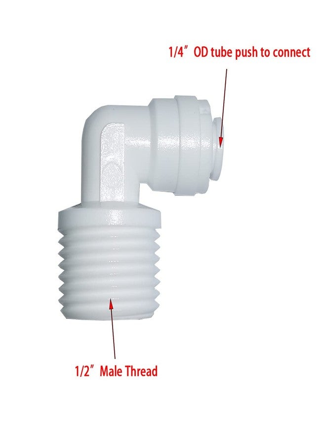 MALIDA Quick Connector Male Adapter Elbow and Straight Combination, 1/2 Inch NPT Thread x 1/4 Inch Tube OD Push to Connect Fittings, for Water Filter purification systems.(pack of 10) - Image 3