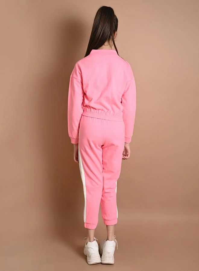 LILPICKS Solid Flap Pocket Jacket & Joggers Set by Styli
