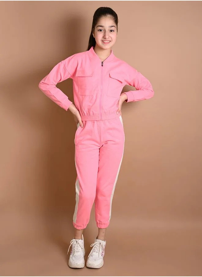 LILPICKS Solid Flap Pocket Jacket & Joggers Set by Styli