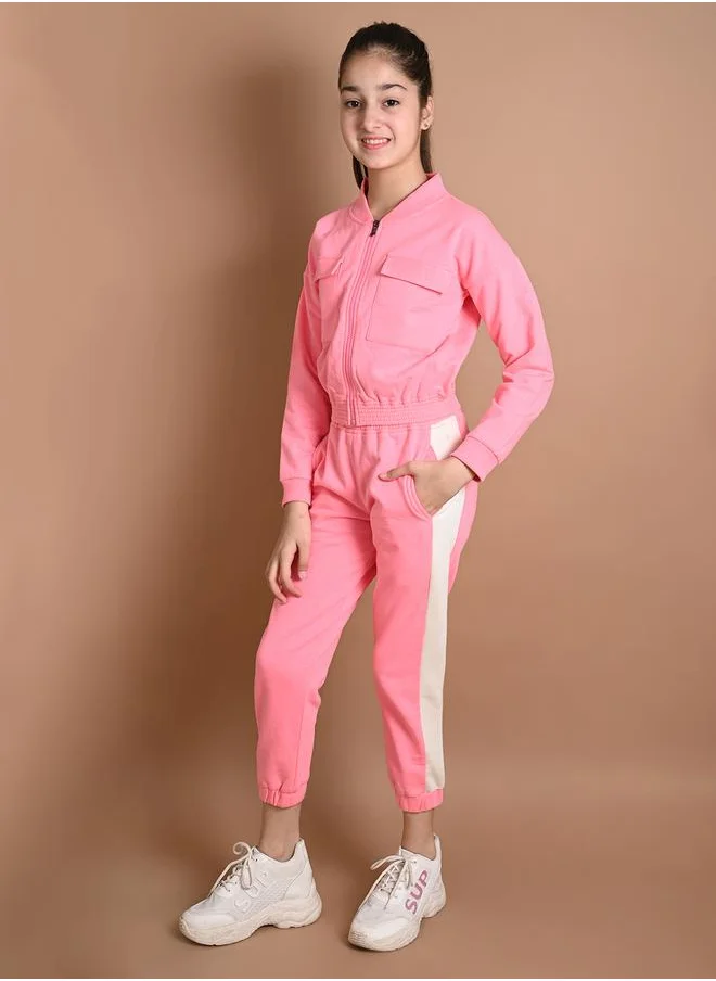 LILPICKS Solid Flap Pocket Jacket & Joggers Set by Styli