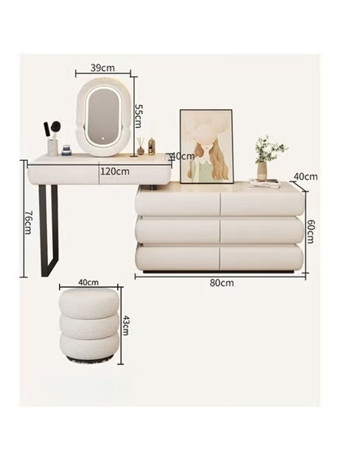 keke Multifunctional Makeup Vanity Dressing Table with Drawers and Chair 120 CM - Image 4