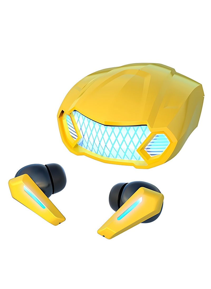 ARNOTEC - M5 Gaming TWS Earbuds, with 18 Hours Music Playtime, Bluetooth 5.2, Environmental Noise Cancellation, Type-C Fast Charging, 10mm Bass Drivers, IPX4 Sweat & Waterproof(Yellow) - Image 1