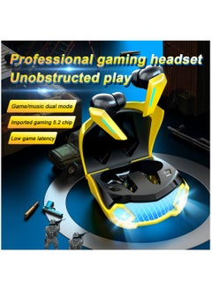 ARNOTEC M5 Gaming TWS Earbuds, with 18 Hours Music Playtime, Bluetooth 5.2, Environmental Noise Cancellation, Type-C Fast Charging, 10mm Bass Drivers, IPX4 Sweat & Waterproof(Yellow)  - Image 3