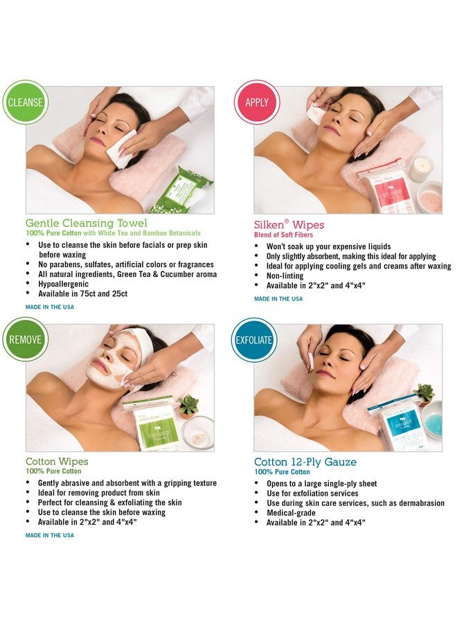 إنترينزيكس مناديل قطنية صغيرة مقاس 2 × 2 بوصة 4 طبقات 100% قطن، عدد 200 قطعة - Image 5