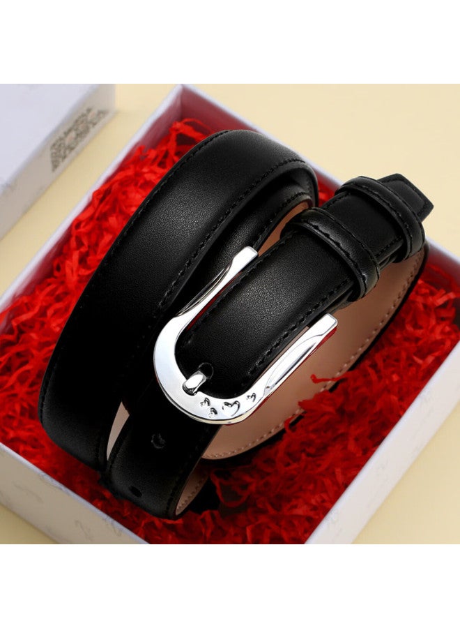 Cartelo Crocodile Women's Leather Belt Casual Simple Versatile Cowhide Skinny Waistband New Year Gift - Image 1