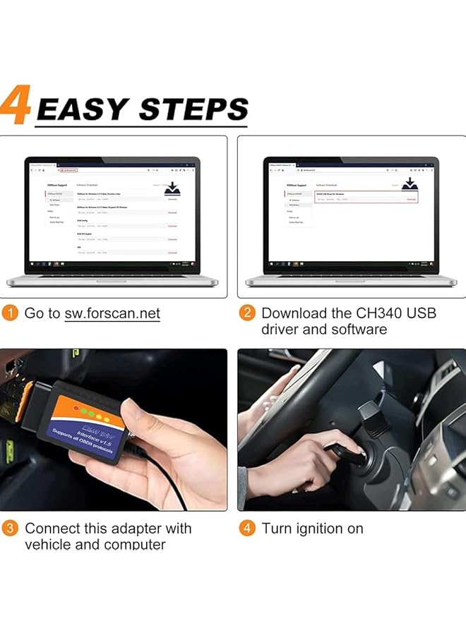 Linjie Elm327 Obd2 Usb Adapter,Obdii Diagnostic Scan Tool,Suitable For F150 F250 Cars And Light Trucks, Elmconfig Scanner, With Ms Can/Hs Can Switch, Diagnosis On Windows - Image 5