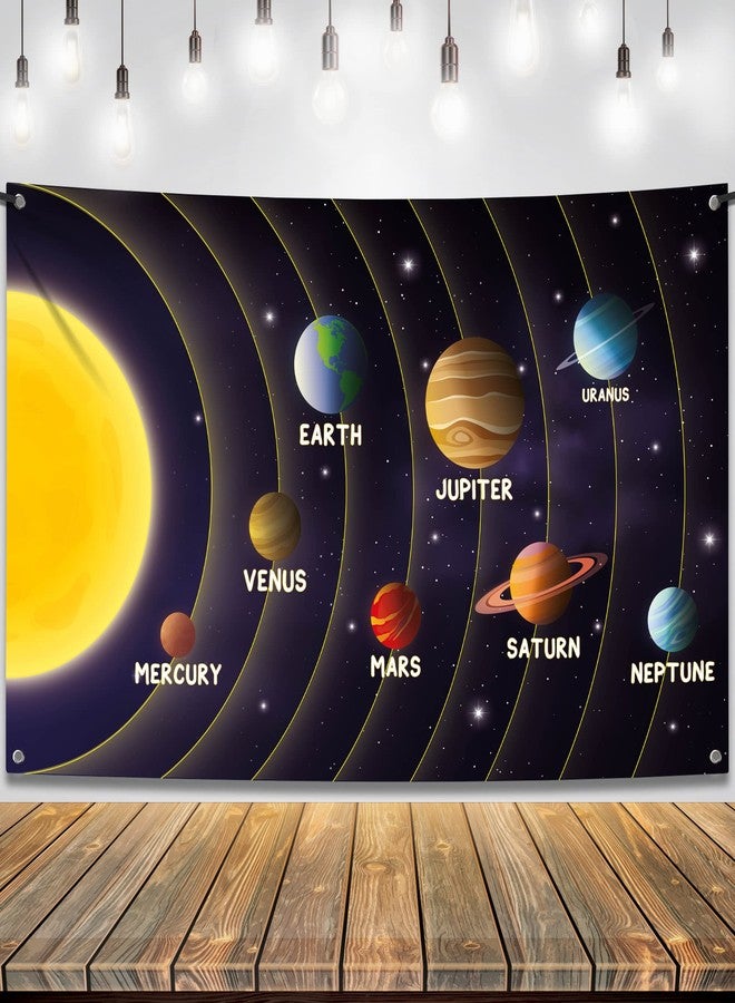 KatchOn, Solar System Banner for Classroom - Large, 72x44 Inch | Solar System Classroom Decorations | Solar System Wall Banner, Planet Decorations | Solar System Map Banner, Space Room Decor for Boys - Image 1