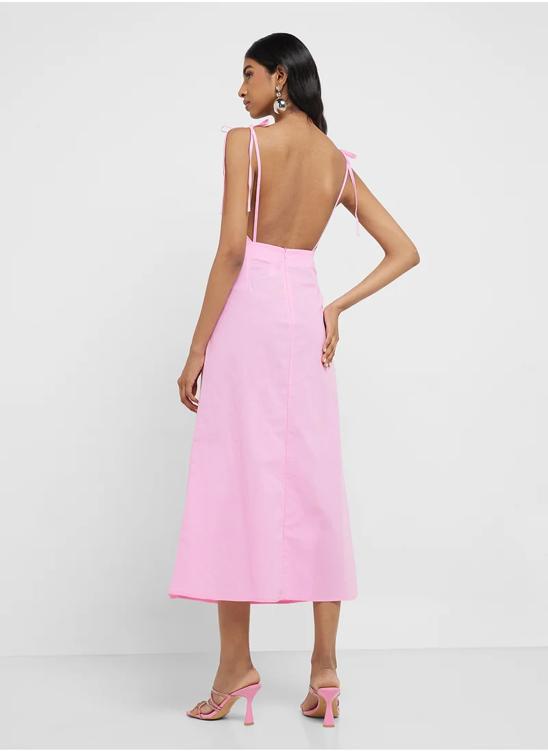جينجر Strappy Backless Slip Dress
