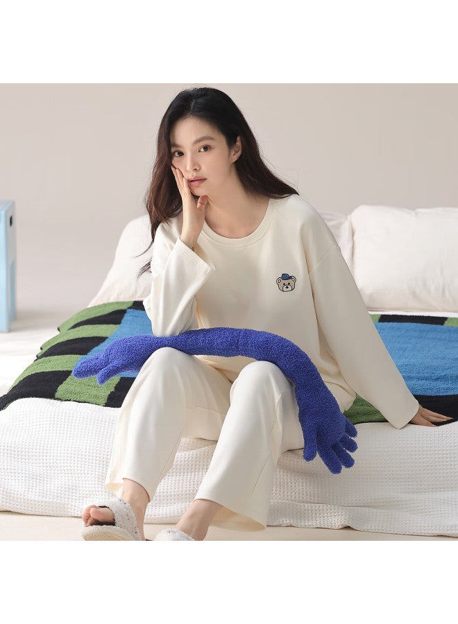 Your Sun Yiershuang Women's Autumn Winter Pure Cotton Long Sleeve Fashion Casual Round Neck Homewear Pajama Set - Image 1