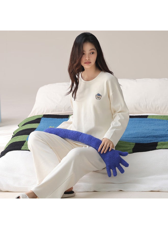 Your Sun Yiershuang Women's Autumn Winter Pure Cotton Long Sleeve Fashion Casual Round Neck Homewear Pajama Set - Image 2