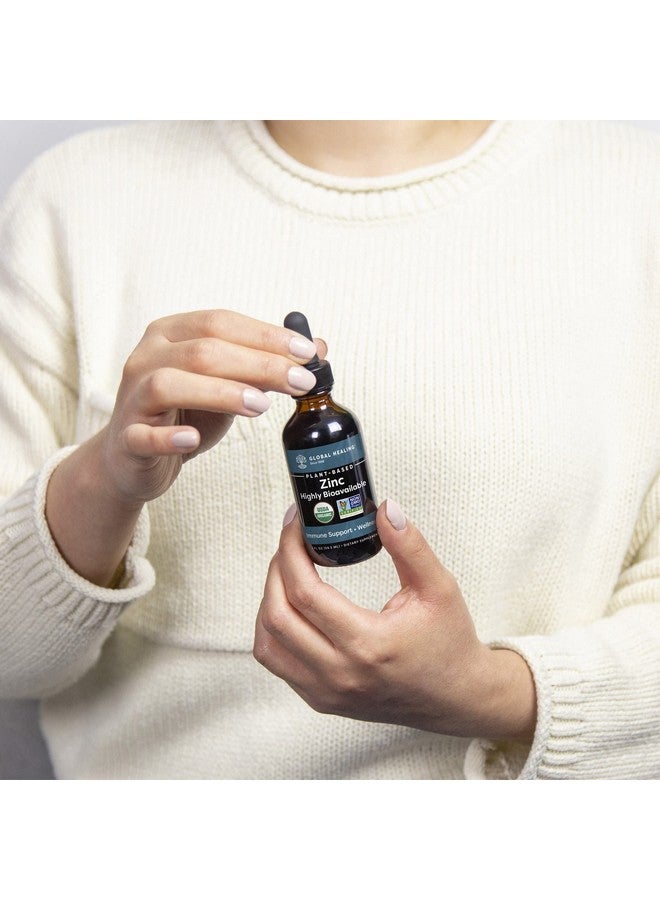 global healing center Global Healing Usda Organic Zinc Liquid Supplement Pure Vitamin Drops For Immune System Boost Hormone Balance And Healthy Aging Veganfriendly Nongmo 2 Fl Oz - Image 3