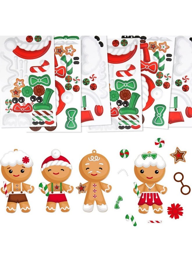 Fancy Land 12 Gingerbread Craft Kit For Kids Diy Create Your Own Foam Gingerbread Man Ornament Selfadhesive Sticker Sheets Fun Holiday Gifts  - Image 5