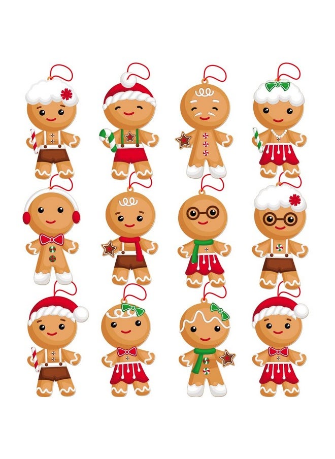 Fancy Land 12 Gingerbread Craft Kit For Kids Diy Create Your Own Foam Gingerbread Man Ornament Selfadhesive Sticker Sheets Fun Holiday Gifts  - Image 1