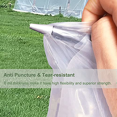 Yowlieu 12' x 25' Clear Greenhouse Plastic Sheeting, 6 Mil UV Resistant Polyethylene Greenhouse Film Hoop Green House Plastic Cover for Farms, Agriculture, Garden - Image 3