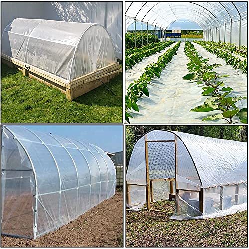 Yowlieu 12' x 25' Clear Greenhouse Plastic Sheeting, 6 Mil UV Resistant Polyethylene Greenhouse Film Hoop Green House Plastic Cover for Farms, Agriculture, Garden - Image 4