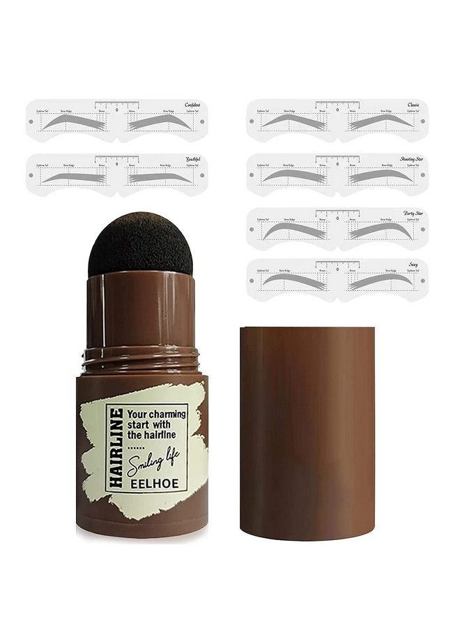 My Colors Eyebrow Stamp Stencil Kit Brow Stamp And Shaping Kithairline Powderone Step Brow Stamp Makeup Powder With 6 Reusable Eyebrow Stencil For Perfect Brows Longlasting Waterproof (Brown)  - Image 2