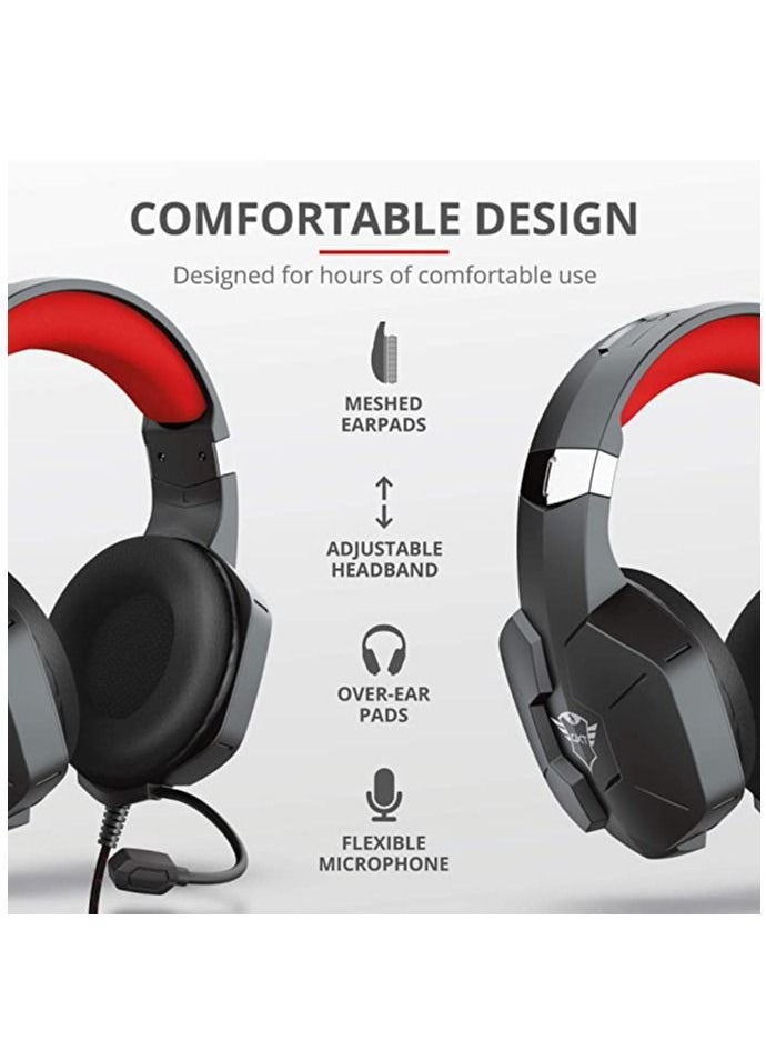 Trust - Trust Gaming Headset GXT 323 Carus Mesh padded gaming headset with flexible microphone and powerful bass designed for PC and consoles - Image 1