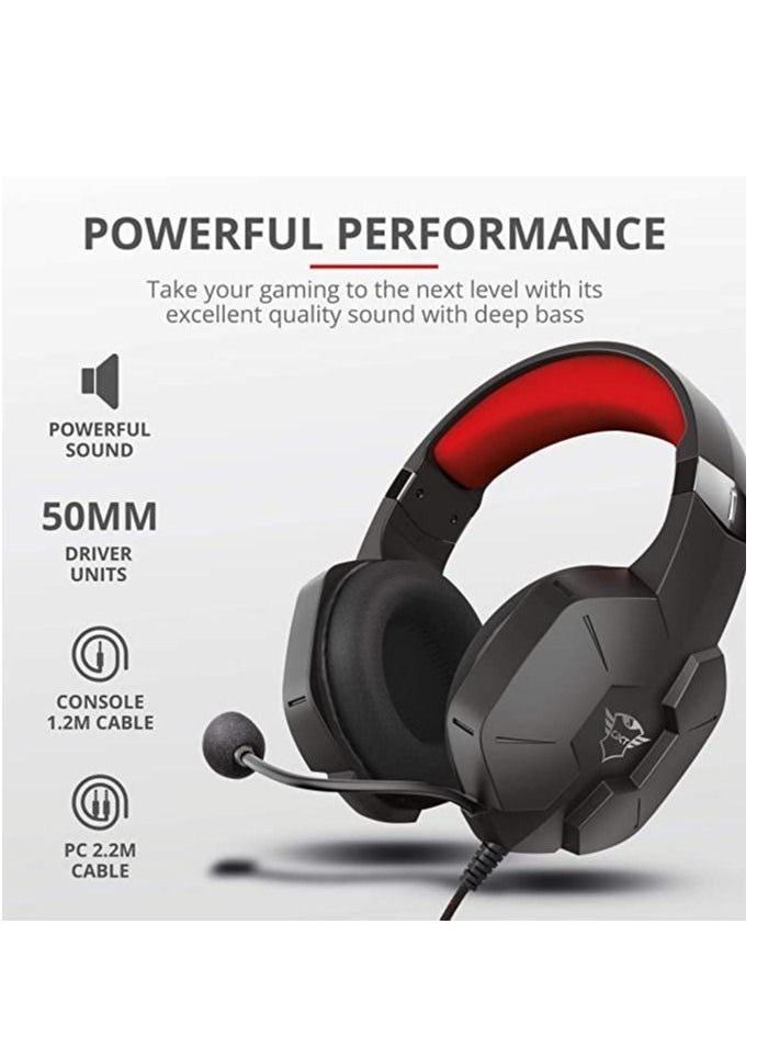 Trust - Trust Gaming Headset GXT 323 Carus Mesh padded gaming headset with flexible microphone and powerful bass designed for PC and consoles - Image 1
