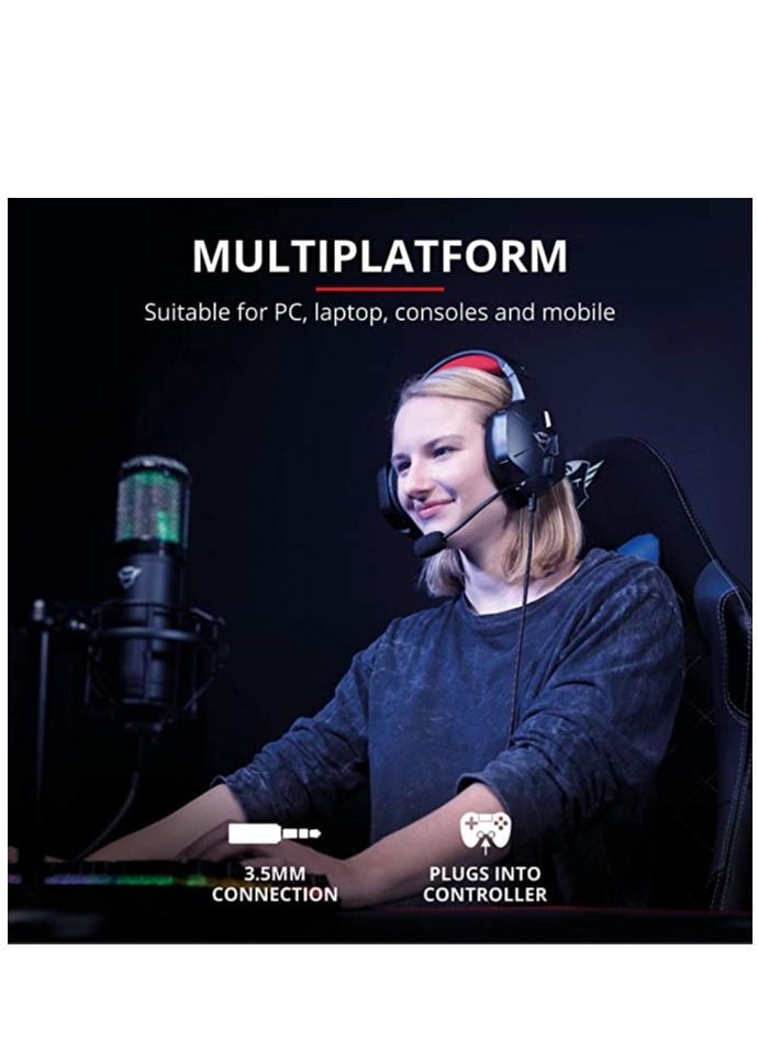 Trust - Trust Gaming Headset GXT 323 Carus Mesh padded gaming headset with flexible microphone and powerful bass designed for PC and consoles - Image 1