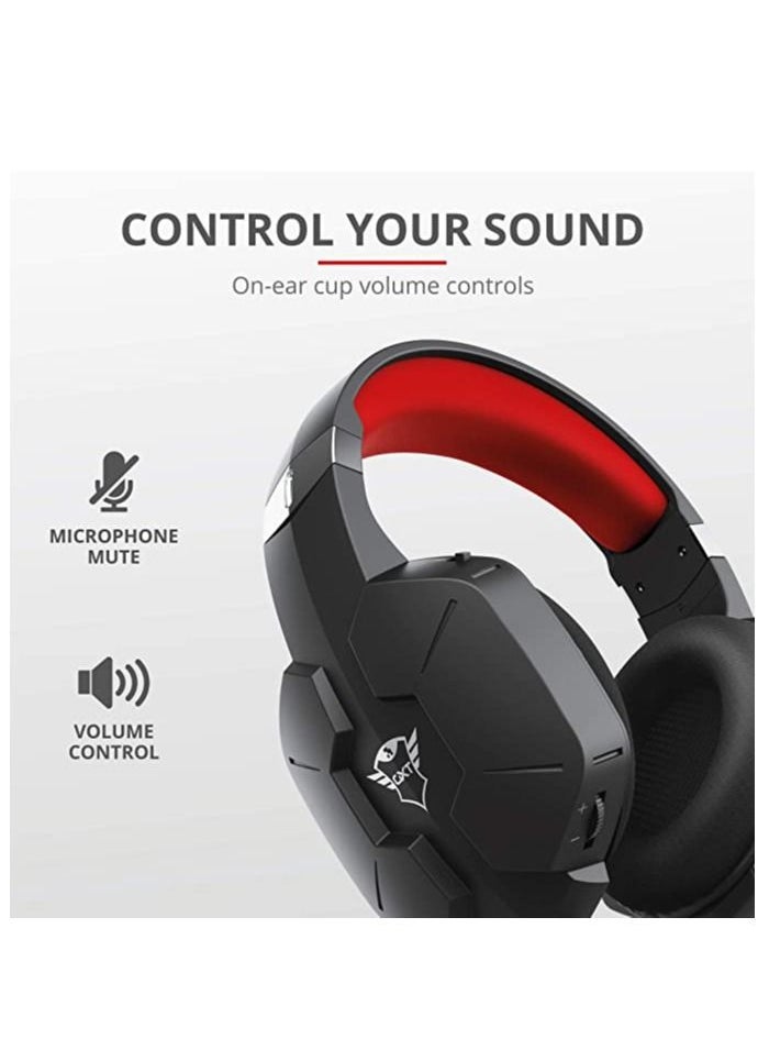 Trust - Trust Gaming Headset GXT 323 Carus Mesh padded gaming headset with flexible microphone and powerful bass designed for PC and consoles - Image 1