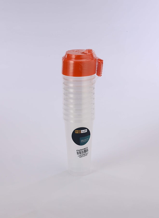 packwell كوب شفاف بسعة 500 مل مع غطاء 10 قطع - Image 2