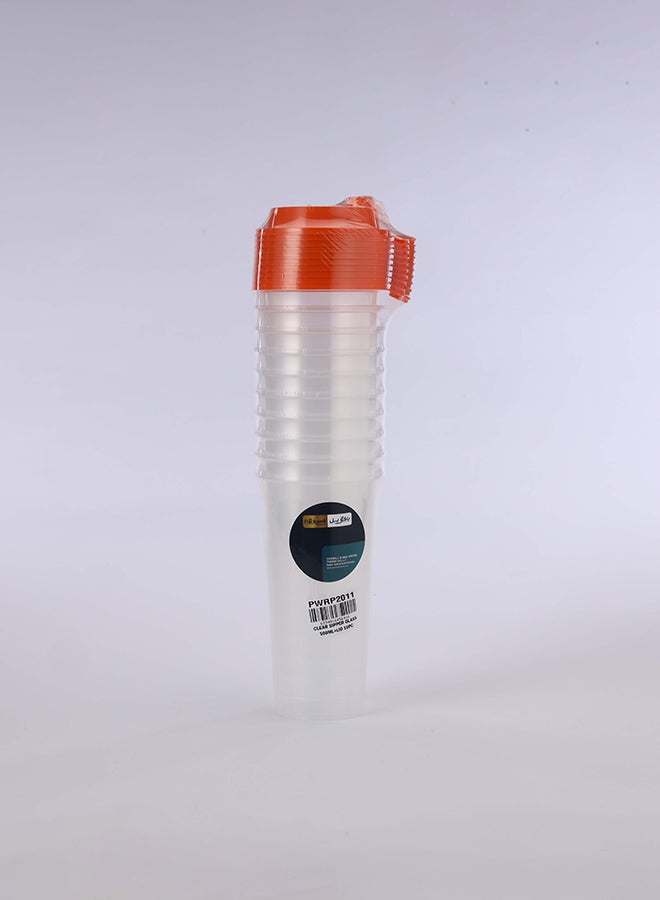 packwell كوب شفاف بسعة 500 مل مع غطاء 10 قطع - Image 1