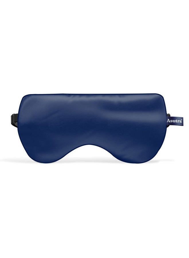 Asutra Silk Eye Pillow for Sleep, Navy | Filled w/Lavender & Flax Seeds | Weighted | Meditation & Light Blocking Blindfold - Image 1