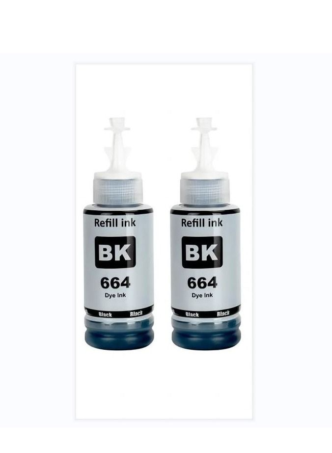 ink 664 Black 70ml 2-Pack Ink for Epson for EcoTank T6641 for Epson L210 L220 L300 L355 L365 L555 L1300  - Image 1