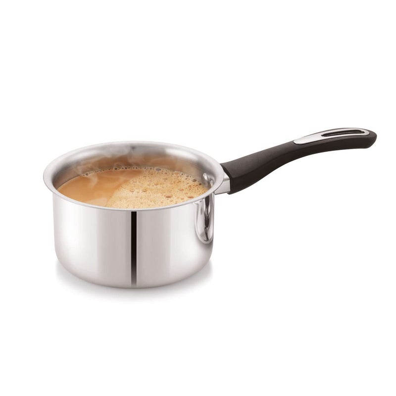 Anjali FPSP14 Stainless Steel Fiesta Pro Sauce Pan Without Lid Chai pan with Induction Base 14 cm 900 ml - Image 1
