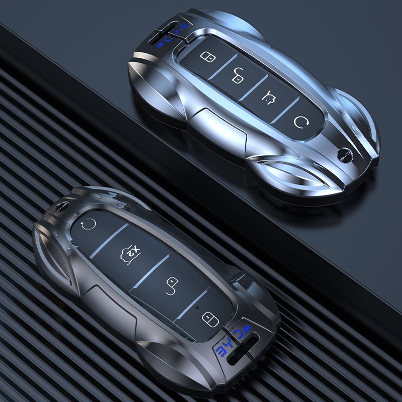 BYD key case, compatible with Song PLUS, Han EV, Qin PLUS, Yuan D1, Song Pro, Dolphin e2, Tang e9, and Seal models—fully enclosed buckle. - Image 2