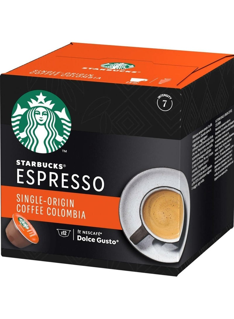 Starbucks Nescafe Dolce Gusto Espresso Single Origin Coffee Colombia 12 Capsules 66g - Image 2