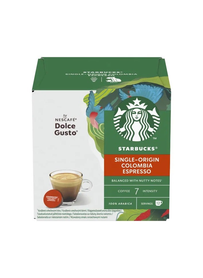 Starbucks Nescafe Dolce Gusto Espresso Single Origin Coffee Colombia 12 Capsules 66g - Image 1