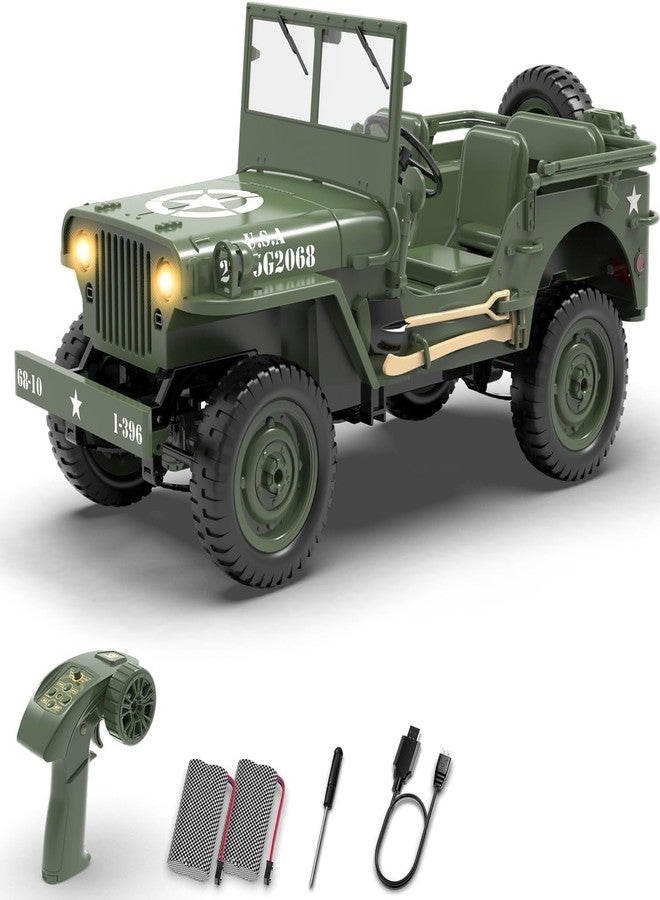 Samtop RC Crawler 1:10 Scale Simulation of a Multi-Purpose Off-Road Car 2.4G 1941 Mb Scaler Willys Crawler Climbing Scale Military Truck Vehicle Adult Kids Toy - Image 1
