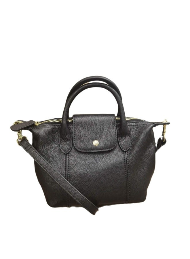 Jiulong New Genuine Leather Women's Bag Tote Bag First Layer Cowhide Casual Solid Color Multi-layer Portable Crossbody Boston Bag - Image 5