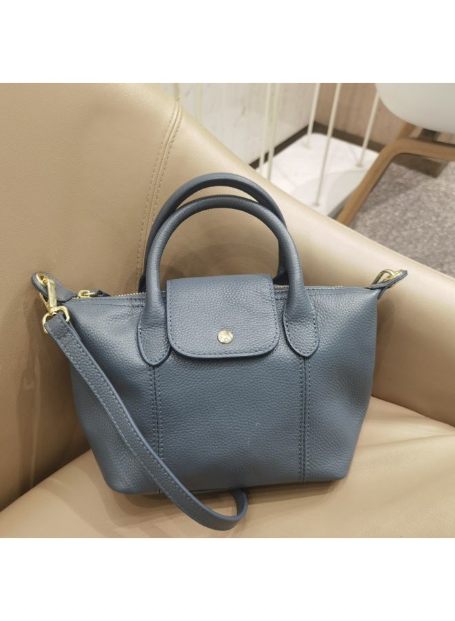 Jiulong New Genuine Leather Women's Bag Tote Bag First Layer Cowhide Casual Solid Color Multi-layer Portable Crossbody Boston Bag - Image 2