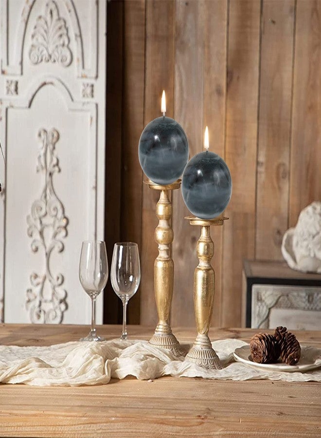 LPUSA Tie-dye Turquoise Rustic Ball Pillar Candles - 3 Inch Unscented Round Candles for Wedding Decoration and Home Decor - Set of 3 Paraffin Sphere Candles - Image 5
