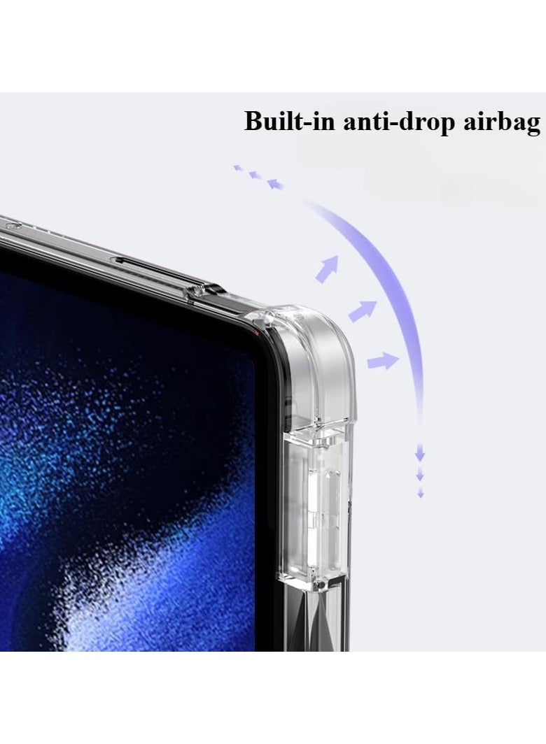 VKL Clear Case Compatible with Huawei MatePad Pro 13.2 Inch (2025),with Pen Holder,Shockproof Cover with Clear Transparent Back Shell, Auto Wake/Sleep (Lavender) - Image 4