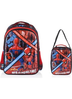 SPIDERMAN Primary School Bag Salto Web Slinging Time, Lunch Box and Pencil Case  - Image 1