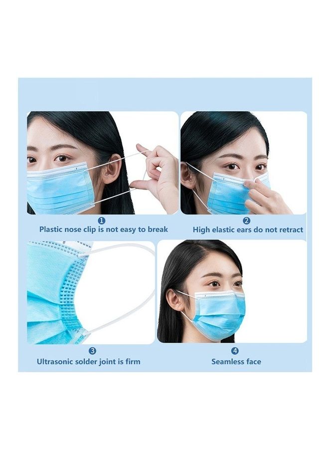 NIBEMINENT Pack Of 50 Disposable Mask With Nose Pin And Ultrasonic Sealed Earloop - Image 2