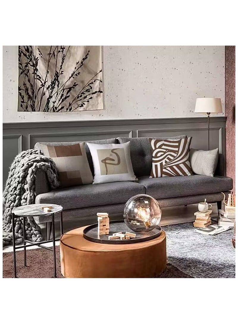 Cushion Covers Set of 4, Throw Pillow Cover, Abstract Modern Decorative Couch Pillow Case 45cm x 45cm, For Living Room Sofa Car Couch Bed Pillowcases 18x18 inches - Image 3