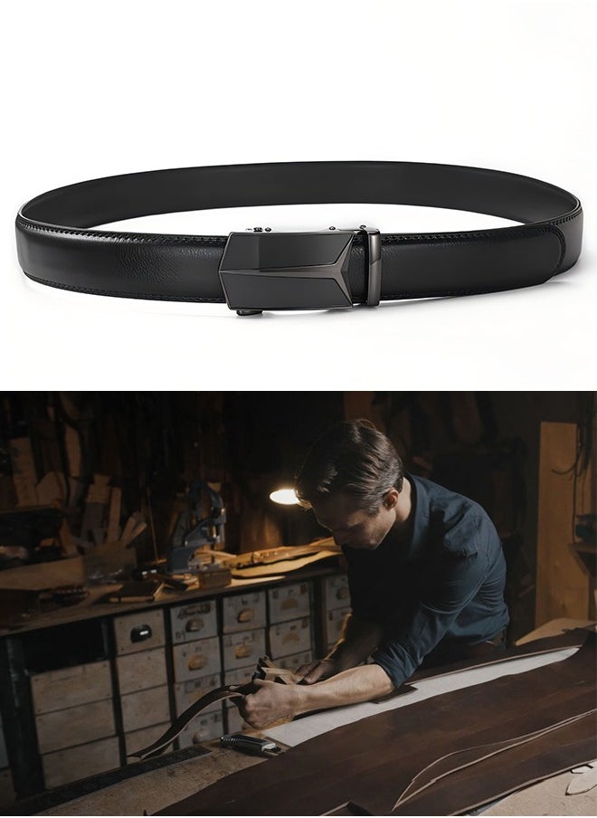 DANDAR Premium Men's Ratchet Belt - Genuine Leather, Micro-Adjustable, Perfect For Casual & Formal Wear Blacks  - Image 5