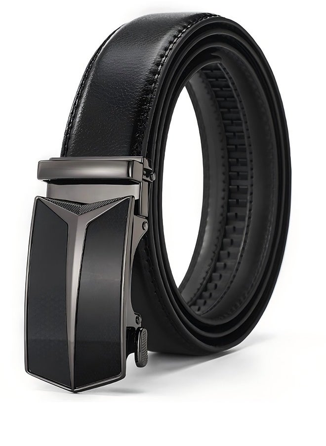 DANDAR Premium Men's Ratchet Belt - Genuine Leather, Micro-Adjustable, Perfect For Casual & Formal Wear Blacks  - Image 1