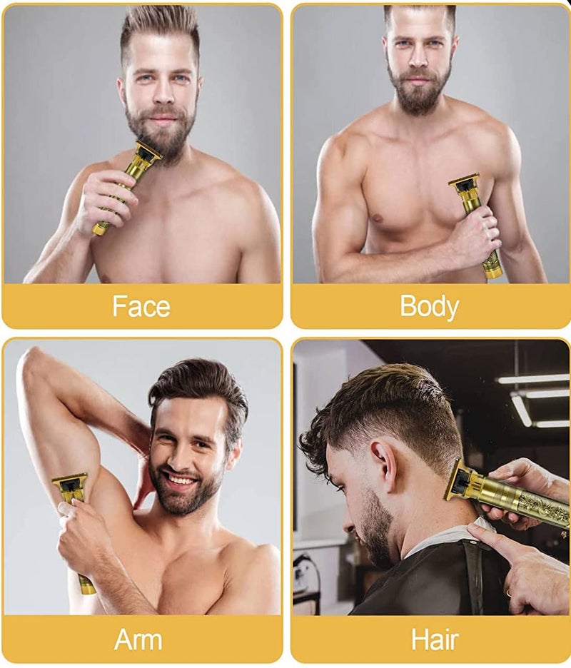 Whitecloud TRANSFORMING HOMES® Professional Rechargeable Cordless Electric Buddha Pattern Hair Clippers Barbers Zero Gapped Trimmers Hair cutting Kit T Blade Hair Trimmer For Men (MP-99) - Image 3