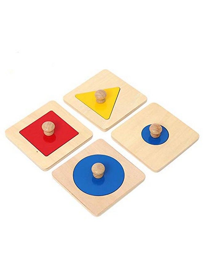 ألعاب مونتيسوري للأطفال - ألغاز ملونة بأشكال متعددة للأطفال من 6 إلى 12 شهرًا و1 و2 و3 سنوات (4 قطع) - Image 1