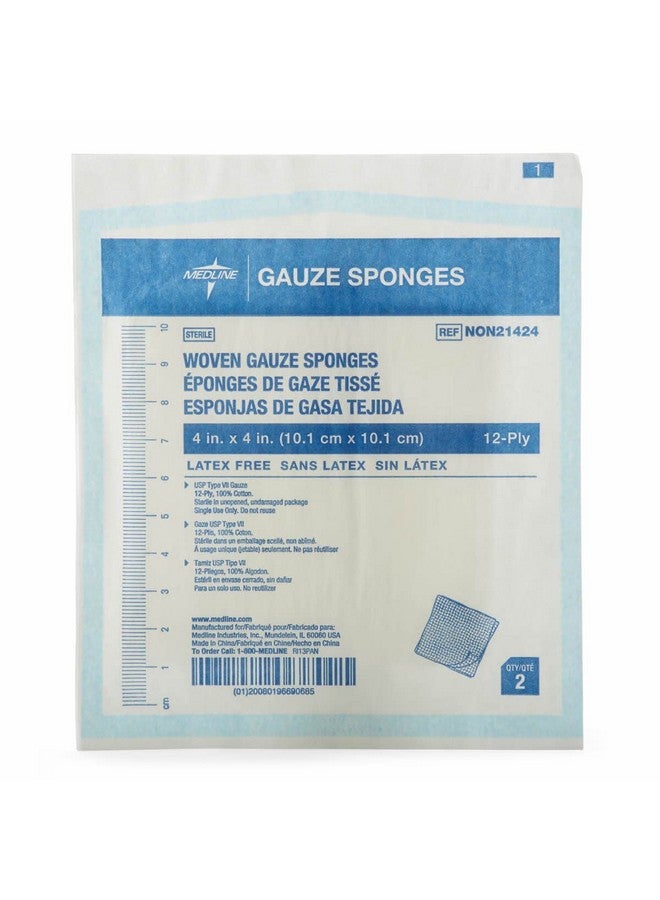 Medline Woven Gauze Sponges, Sterile, 12-Ply, 4 x 4 Inches, Box of 50 - Image 4